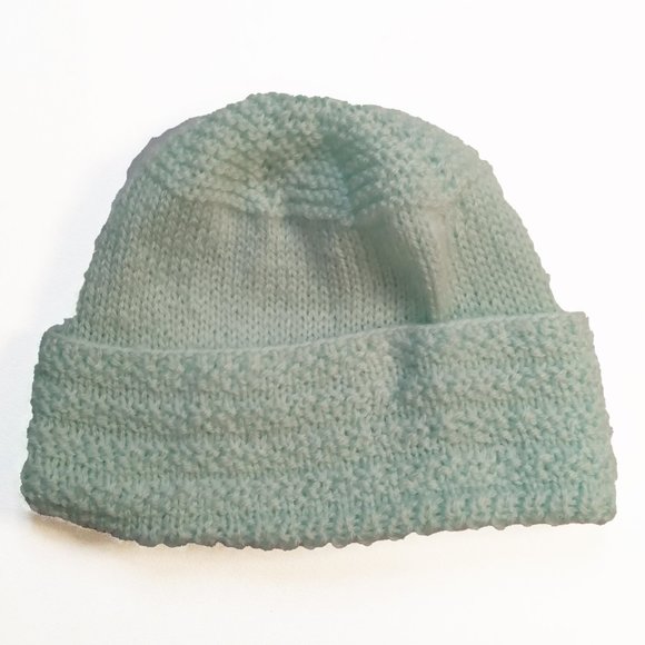 Handmade Seafoam Knit Baby Hat Size Unknown - Picture 1 of 2